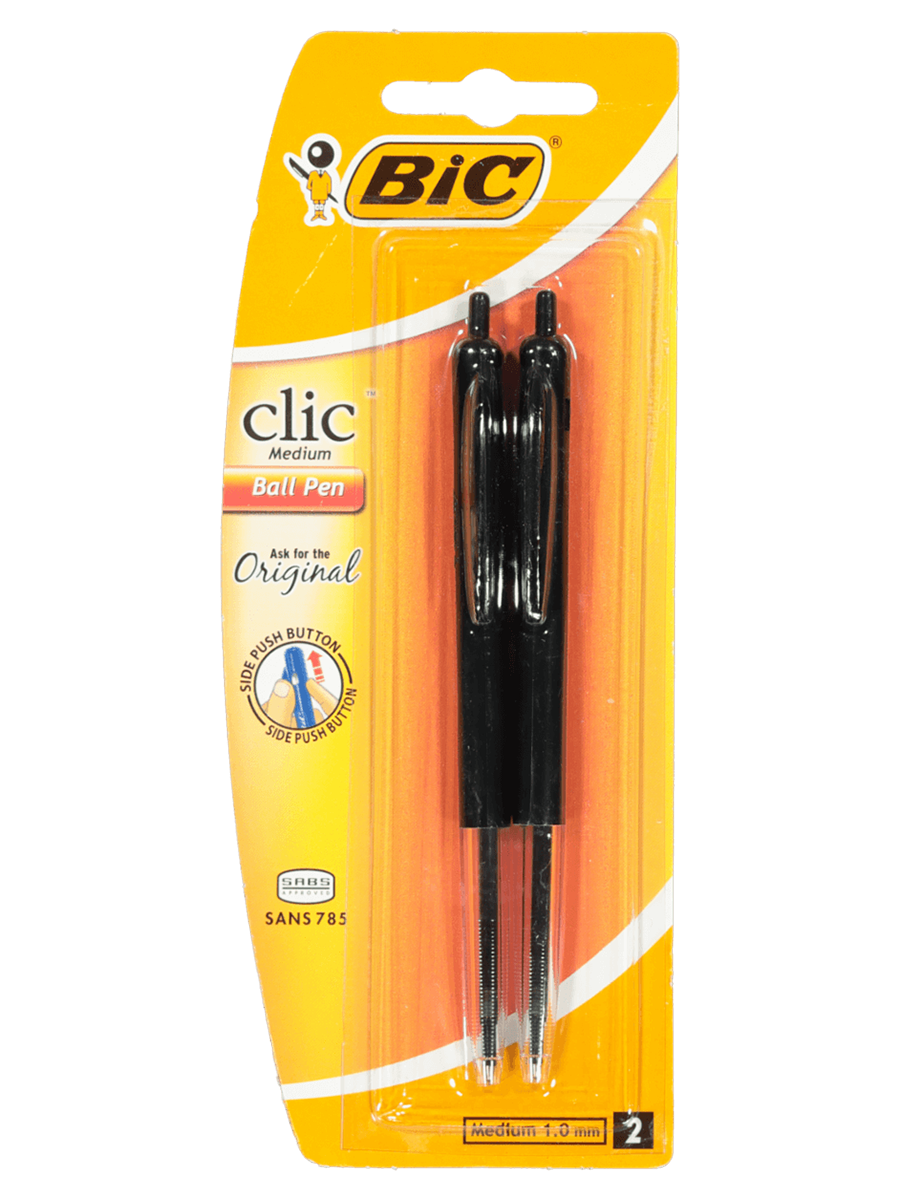 Black Bic Clic Pens