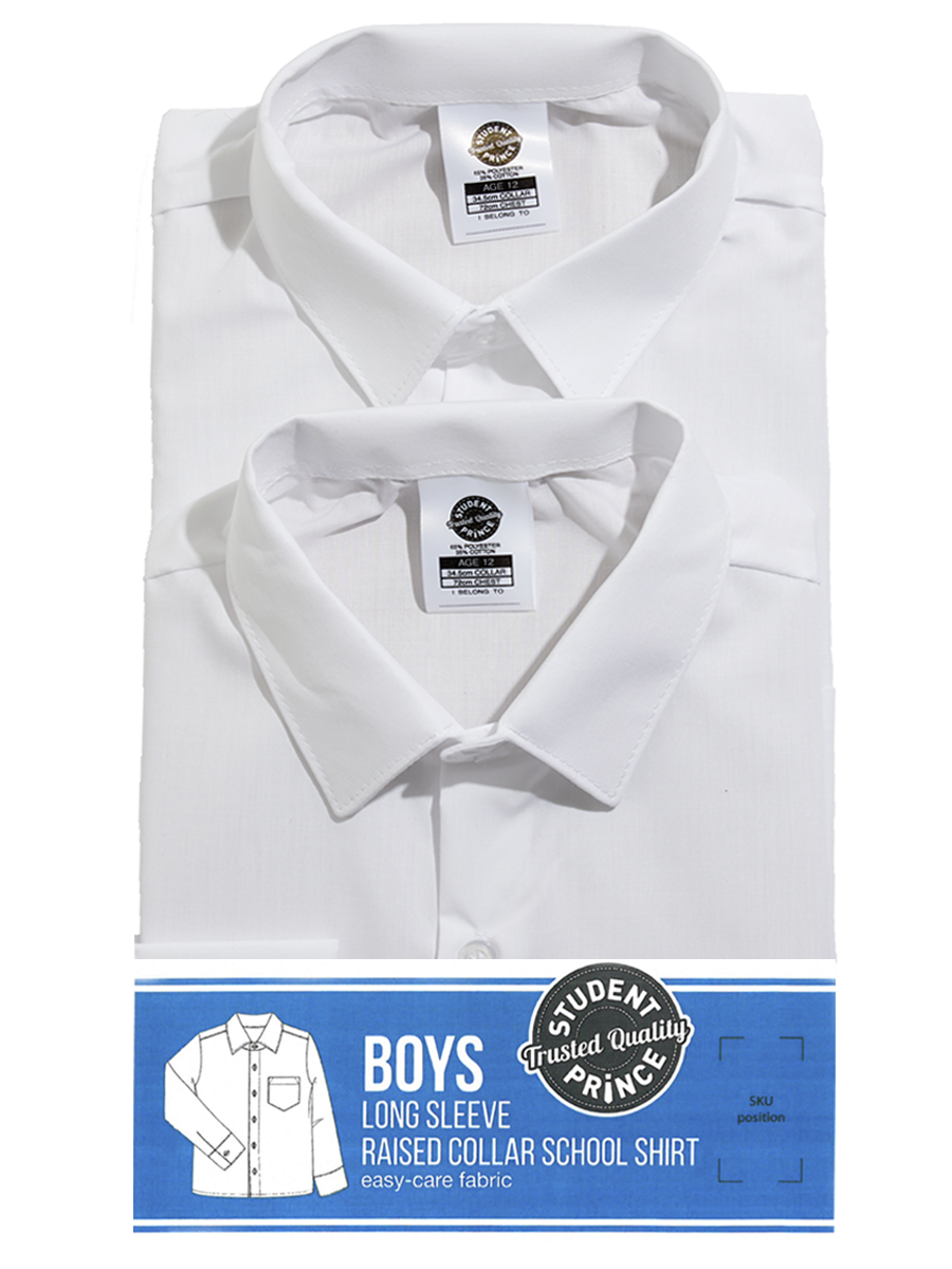 2Pk Long Sleeve High Raised Collar Shirt