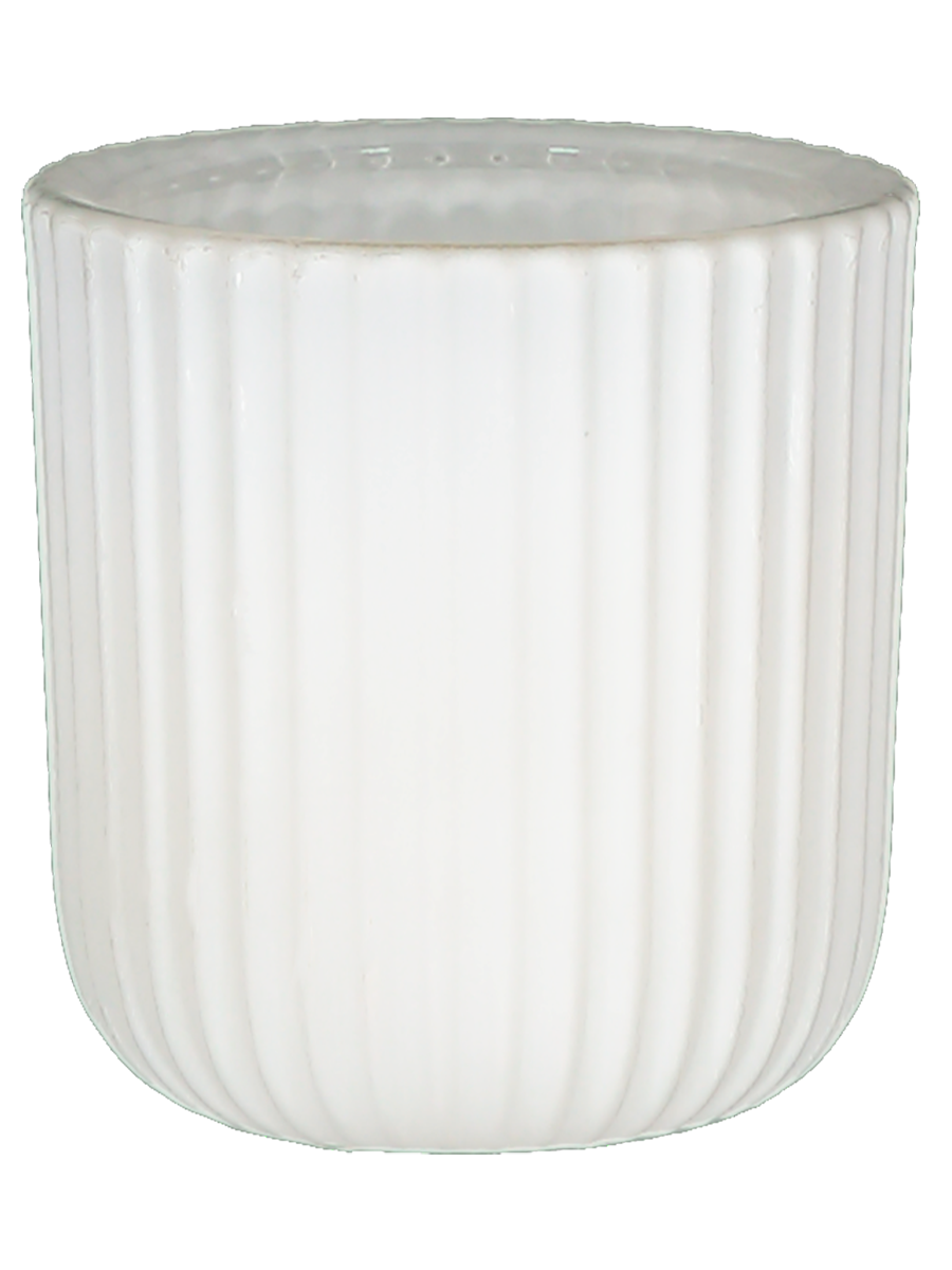 White Glass Candle