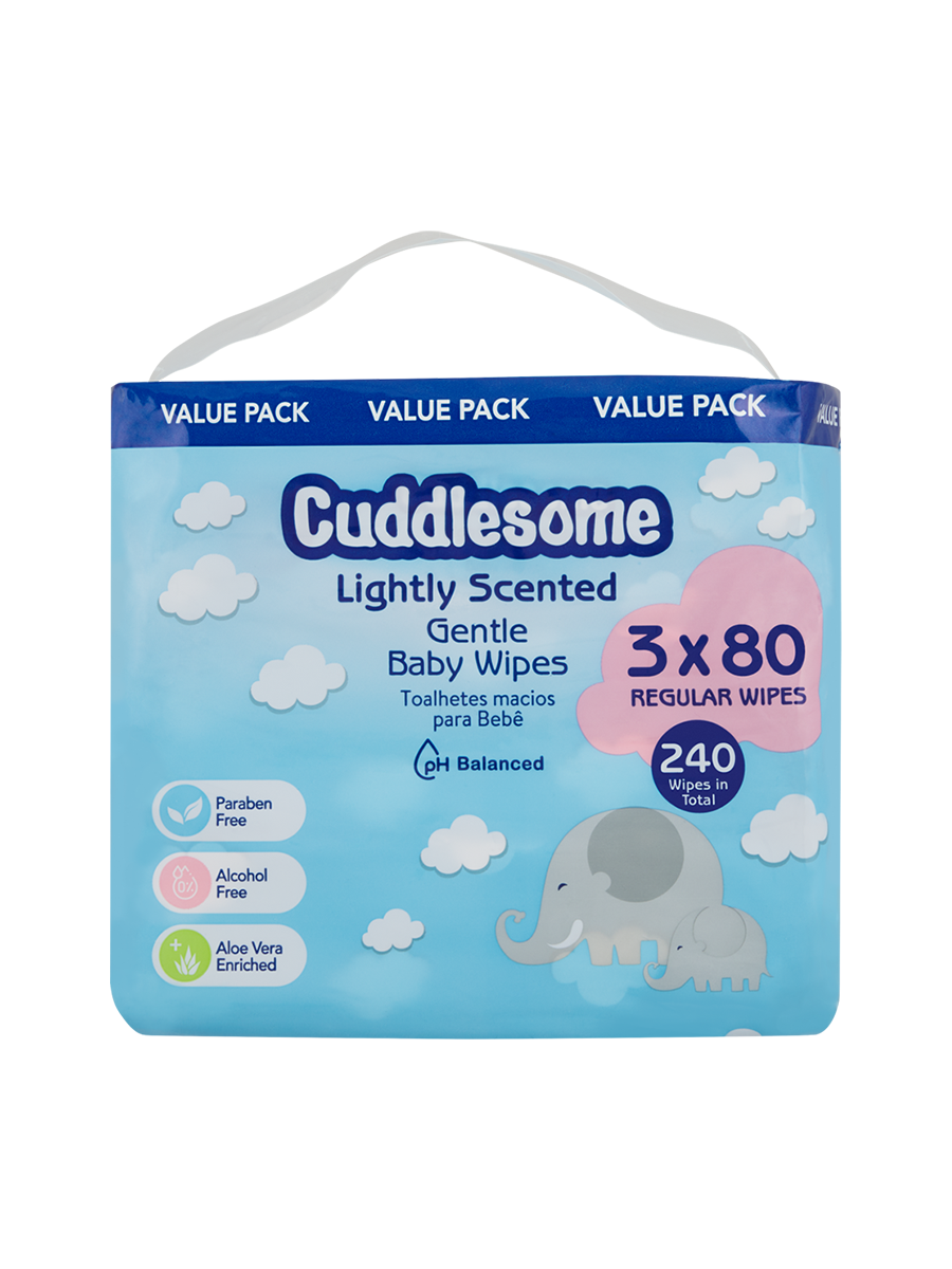 Cuddlesome Gentle Wipes 80s 3 Pack Gentle