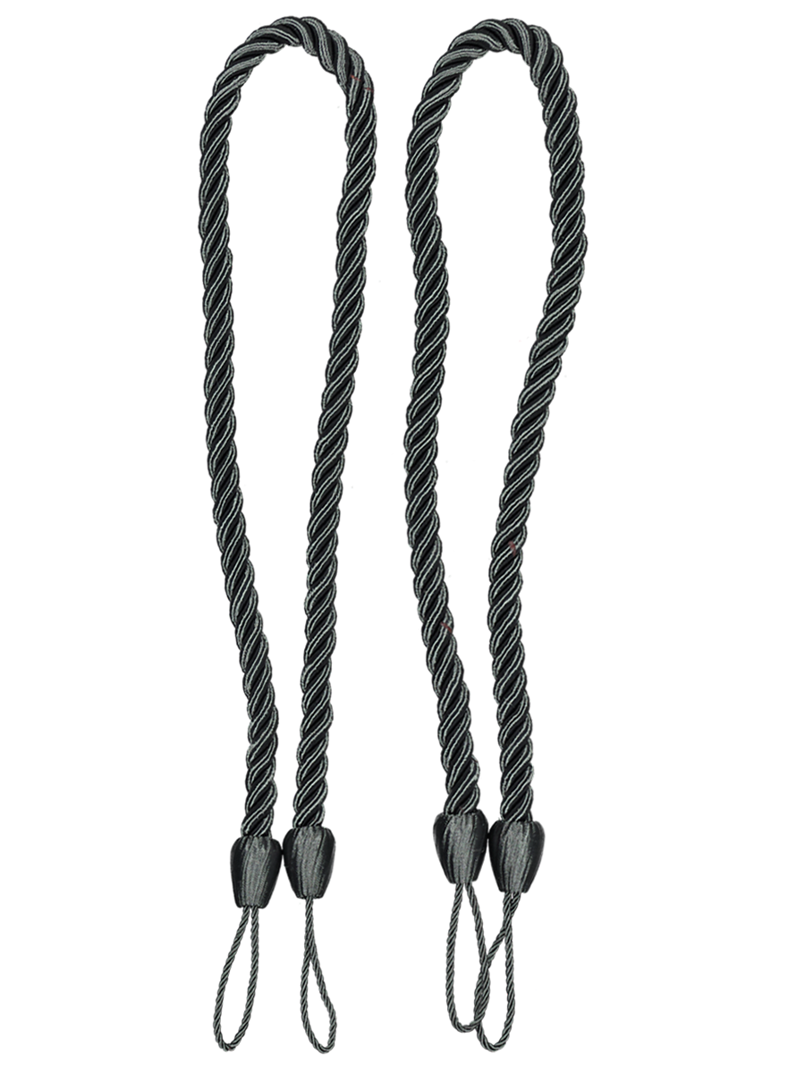 Rope Curtain Tiebacks Charcoal