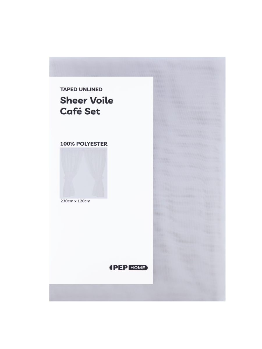 Taped Unlined Sheer Voile Café Set