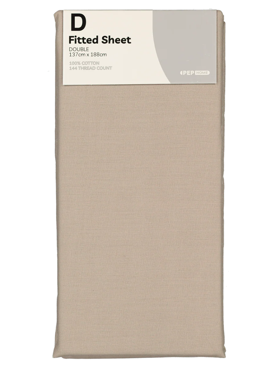 Double Bed Natural Cotton Fitted Sheet