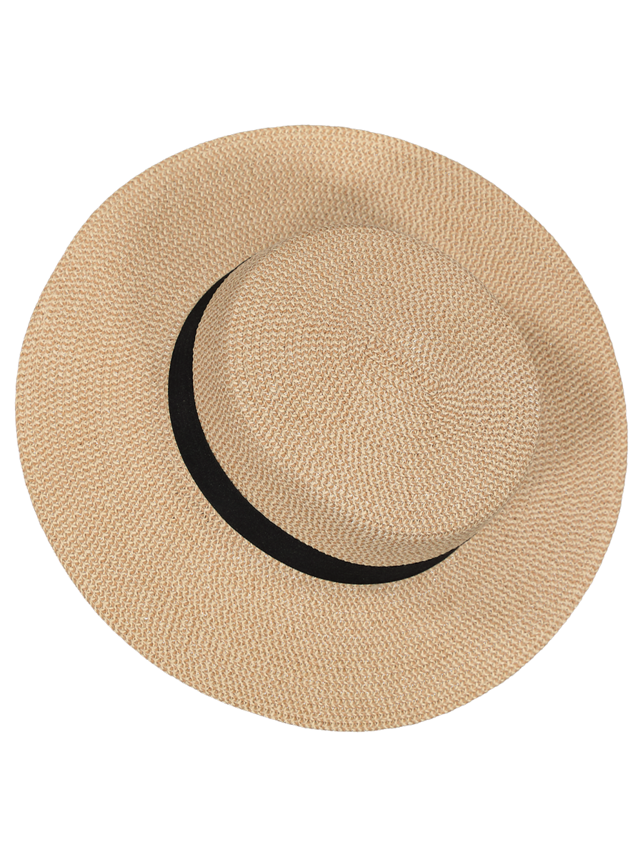 Straw Hat Black Ribbon