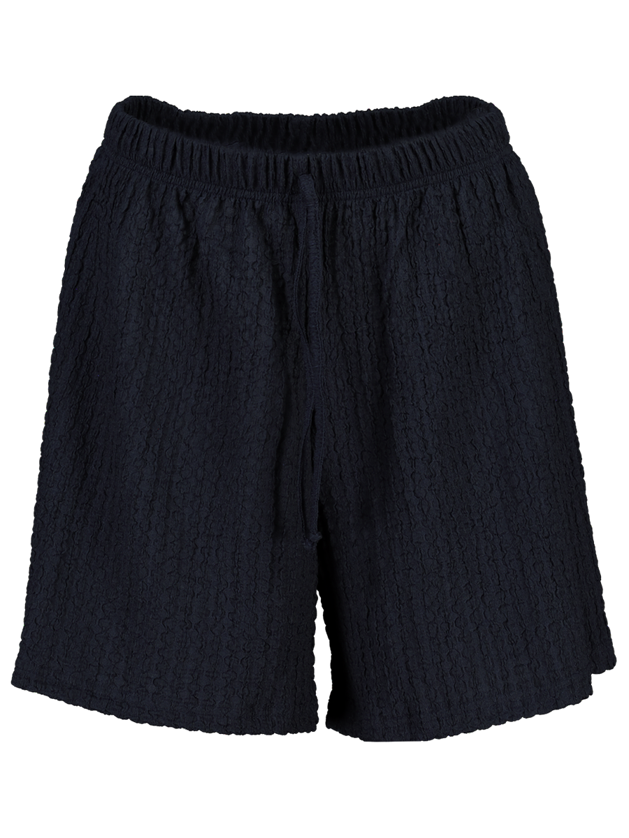 Textured Black Shorts