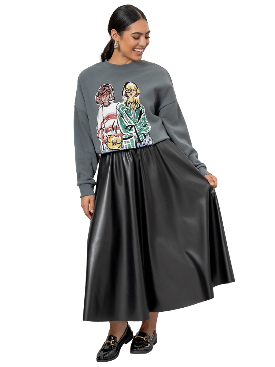 Buy Black Midi Skirt Shorts Skirts PEP