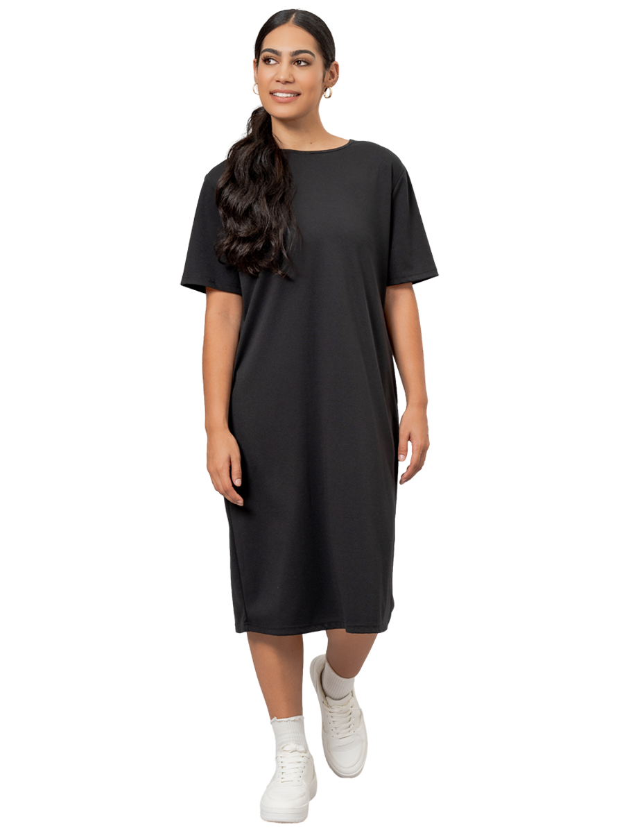 Black Midi T-Shirt Dress