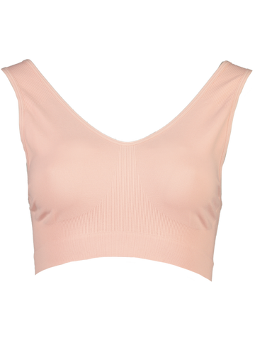 Rust Pink Ribbed Seamless Bra