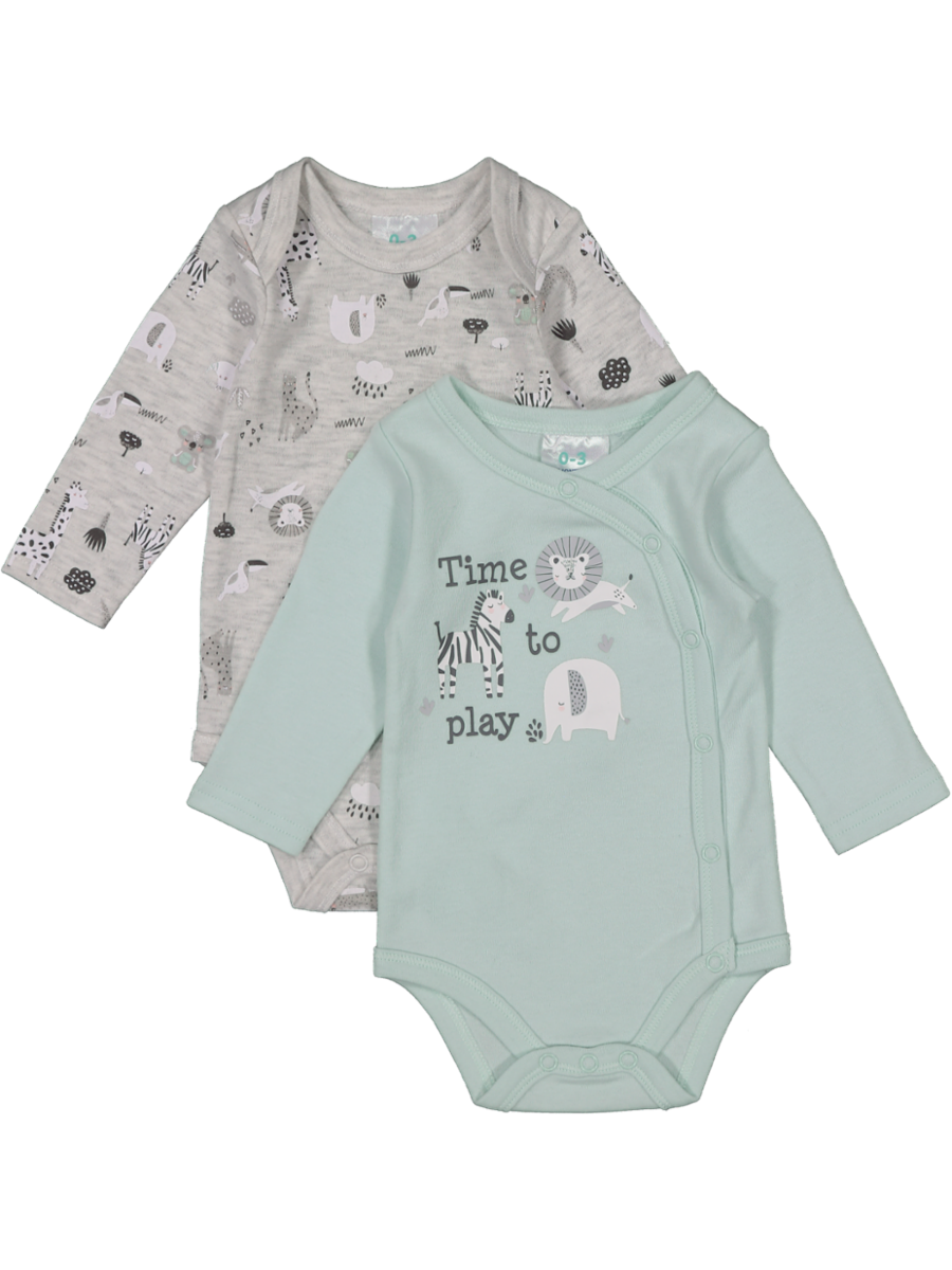 2 Pack Baby Long Sleeve Bodyvest