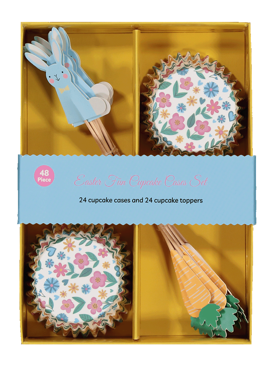 Easter Cupcake Cases & Toppers Set