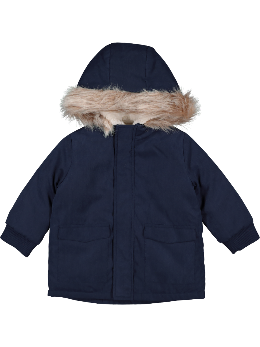 Fur Parka Blue Jacket