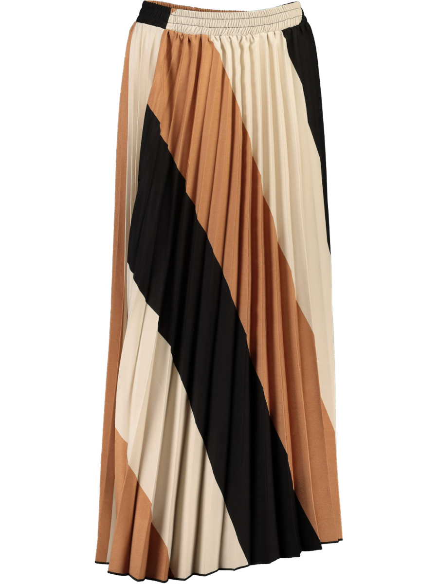 Colour Block Pleated Smart Skirt