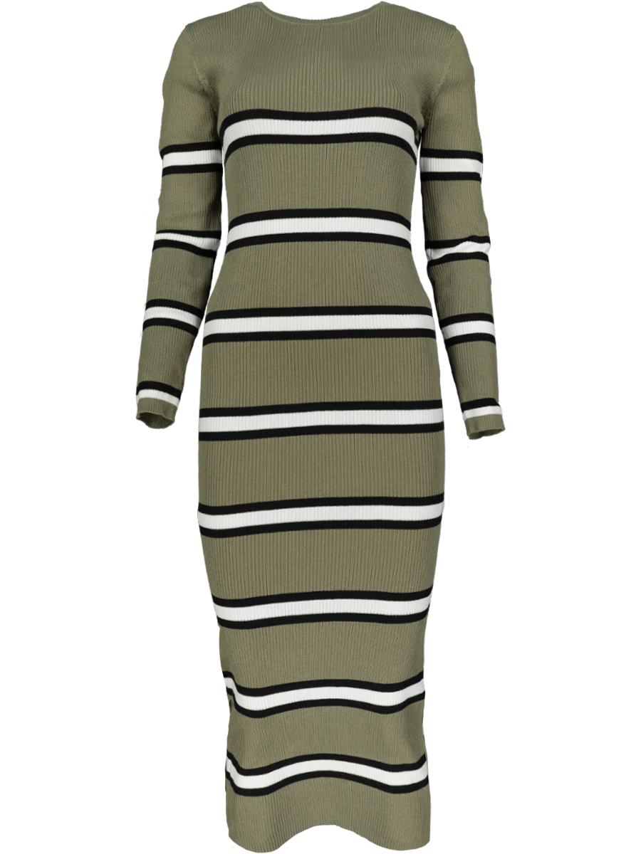 Strip Long Sleeve Knit Bodycon Dress