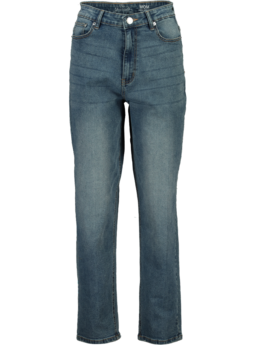 Mid Wash Straight Leg Denim