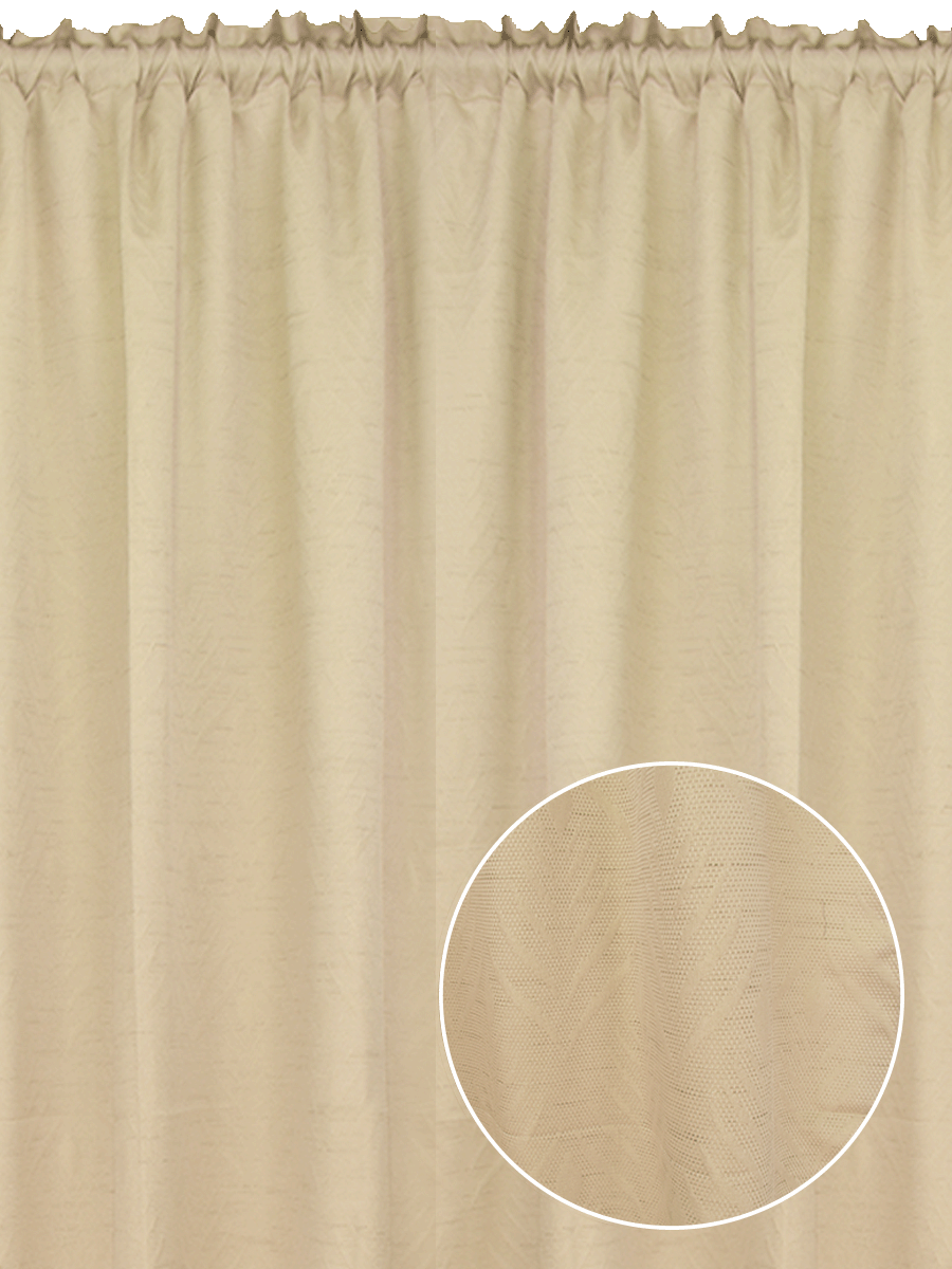Unlined Raised Jacquard Curtain Natural