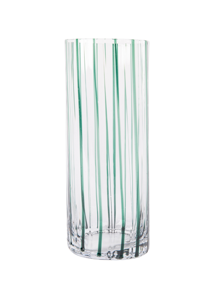 Stripped Tall Glass Vase