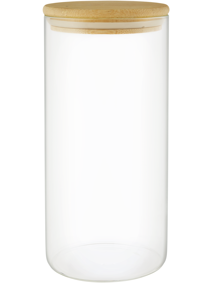 Glass Canister With Bamboo Lid 10x21cm