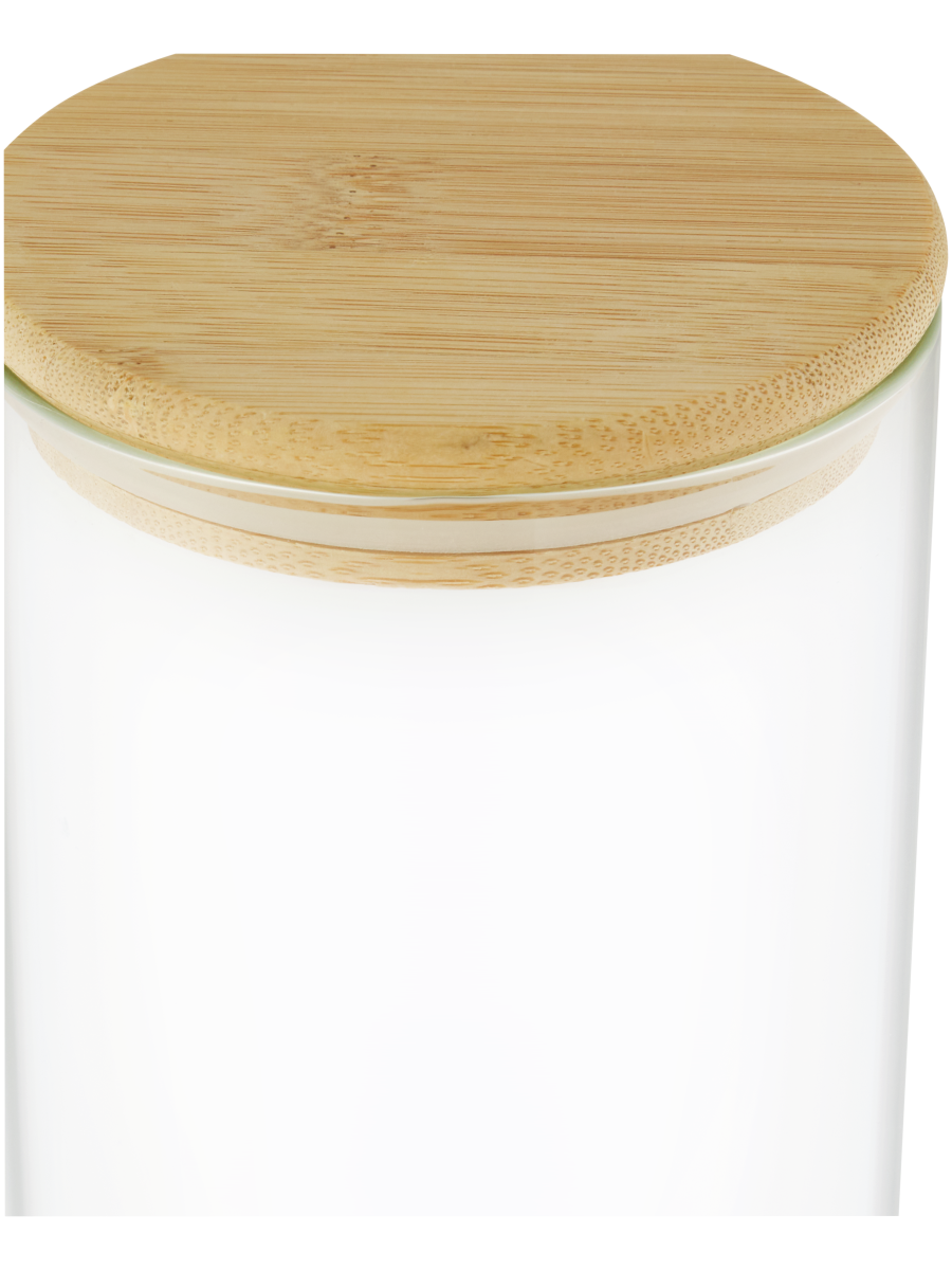 Glass Canister With Bamboo Lid 10x21cm