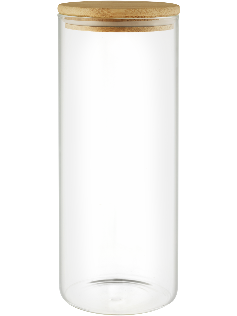 Glass Canister With Bamboo Lid 10x25cm