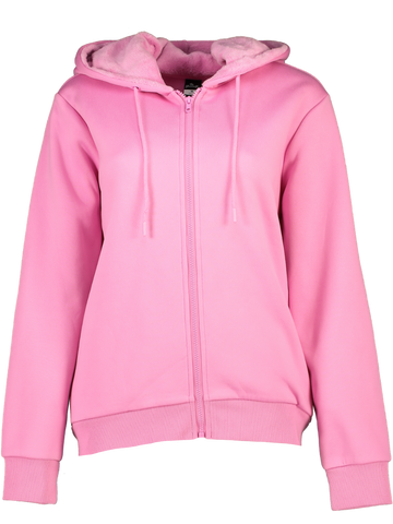 Pink Fleece Zip Through Hoodie