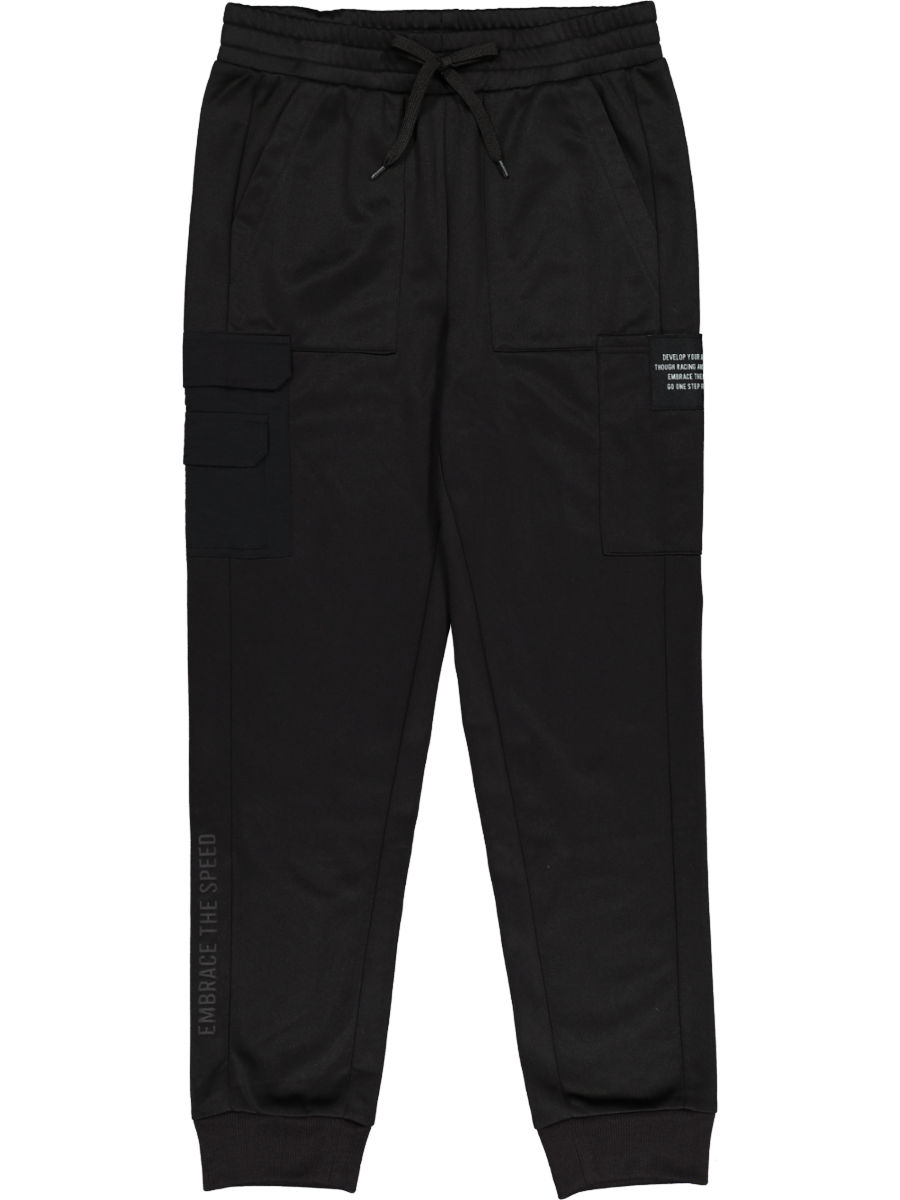 Black Cargo Track Pants