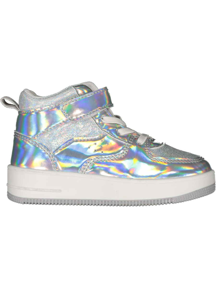 Silver Glitter Hi-Top Sneakers