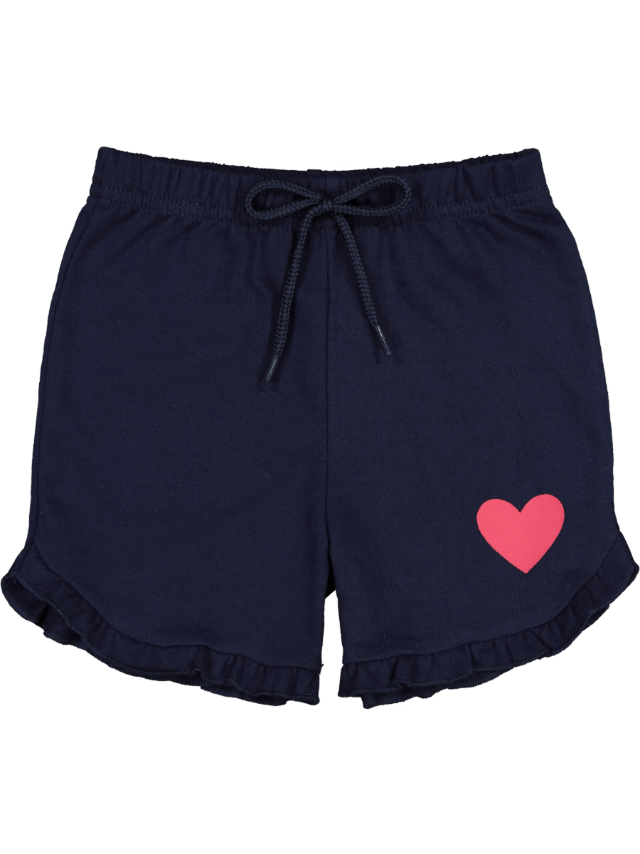 Navy Heart Print Shorts