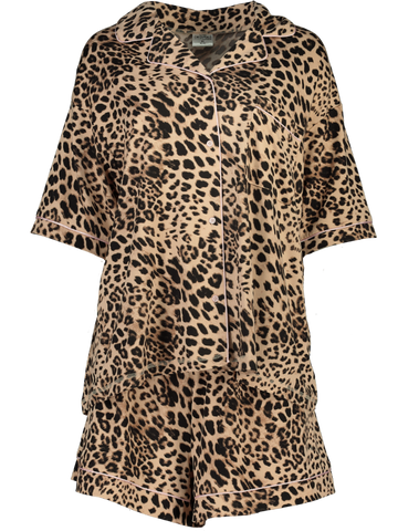 Animal Print Top And Shorts Set Pijama