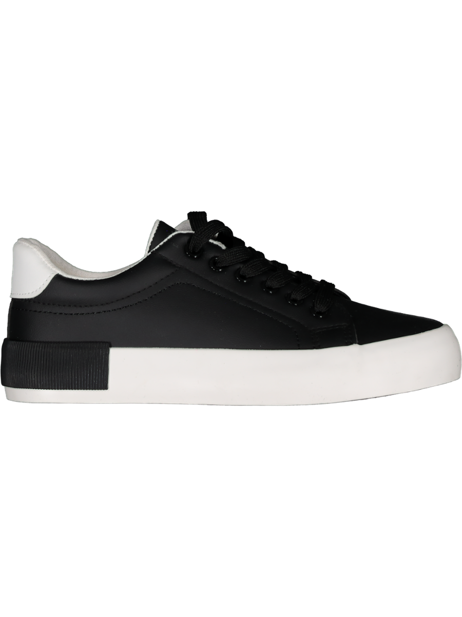 Black And White Lace Up Sneakers
