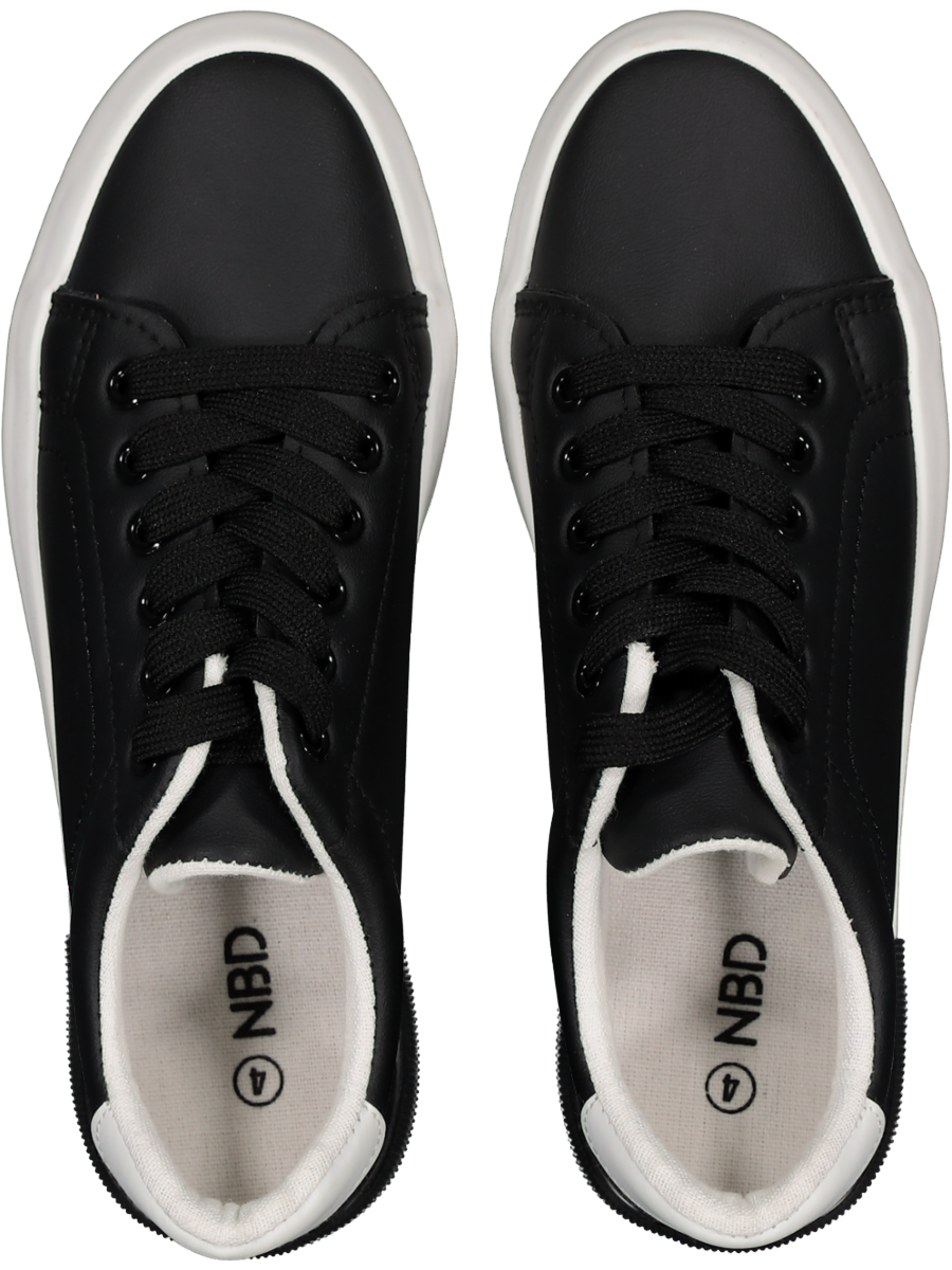 Black And White Lace Up Sneakers