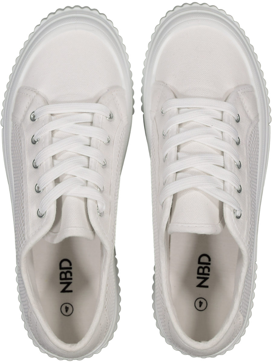White Canvas Lace Up Sneaker (1)