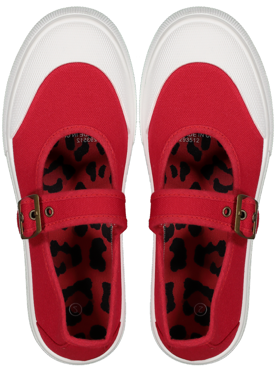 Red Canvas Mary Jane
