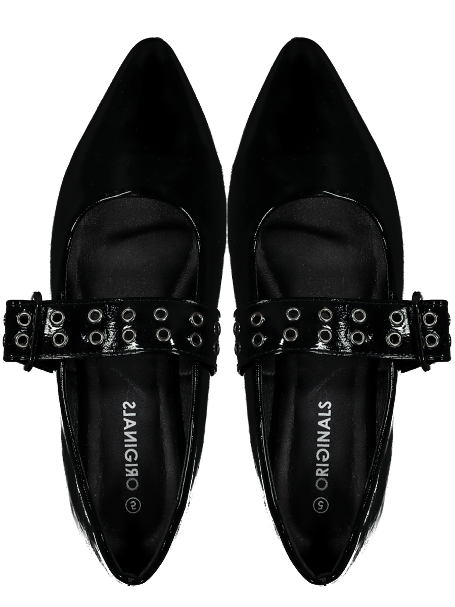 Black Buckle Pumps