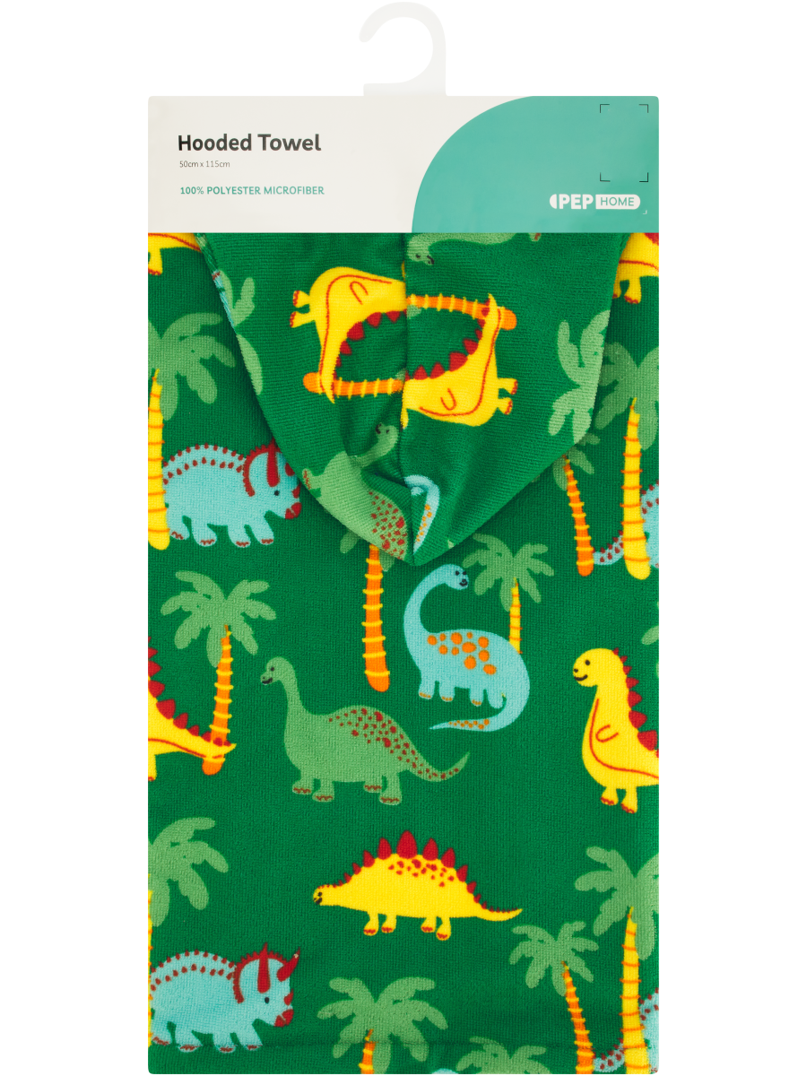 Kids Hooded Beach Towel Dino (2)
