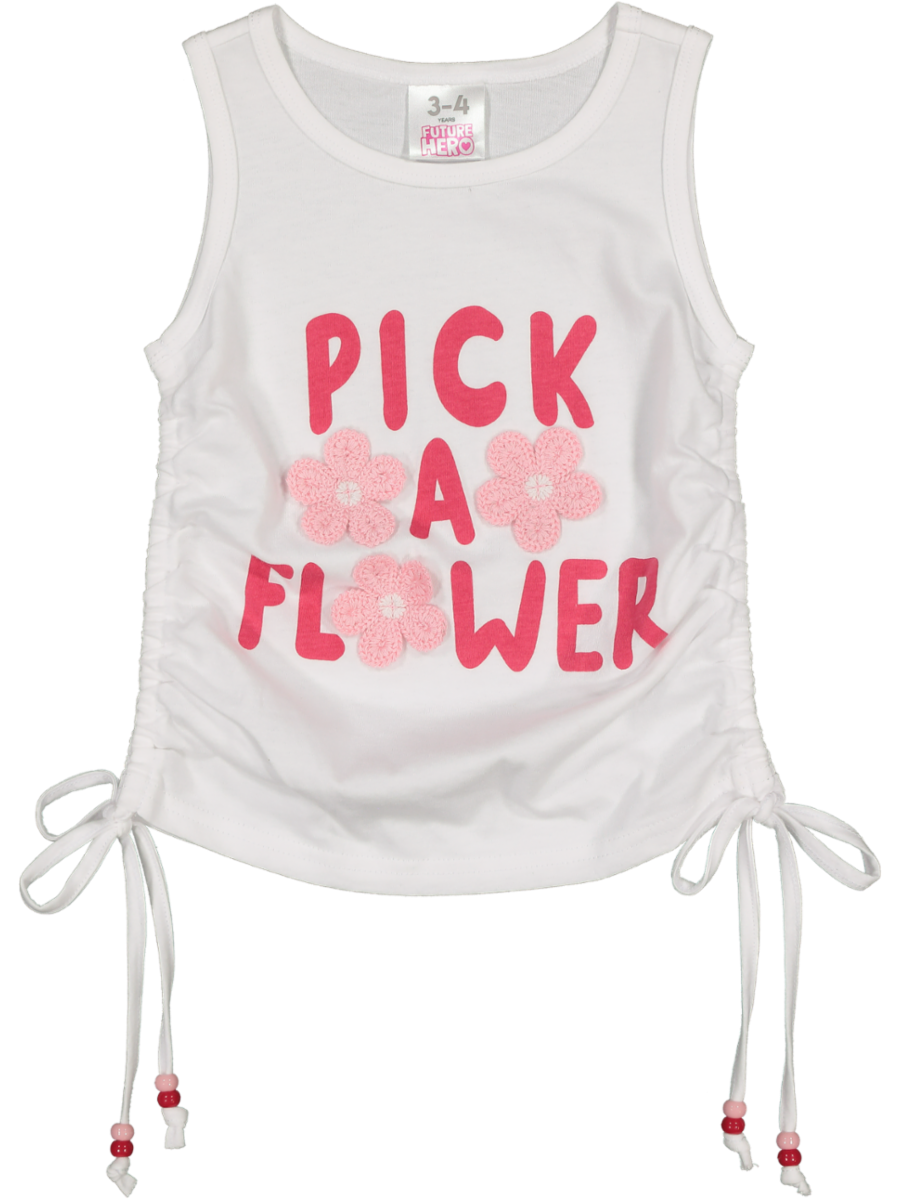 White Drawstring Fashion Vest - Tops | PEP