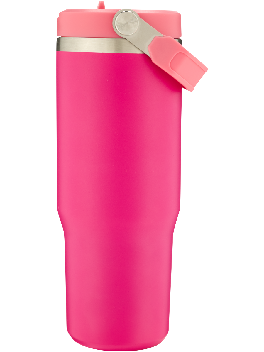 Lilac Stainless Steel Bottle With Flip Straw 890ml