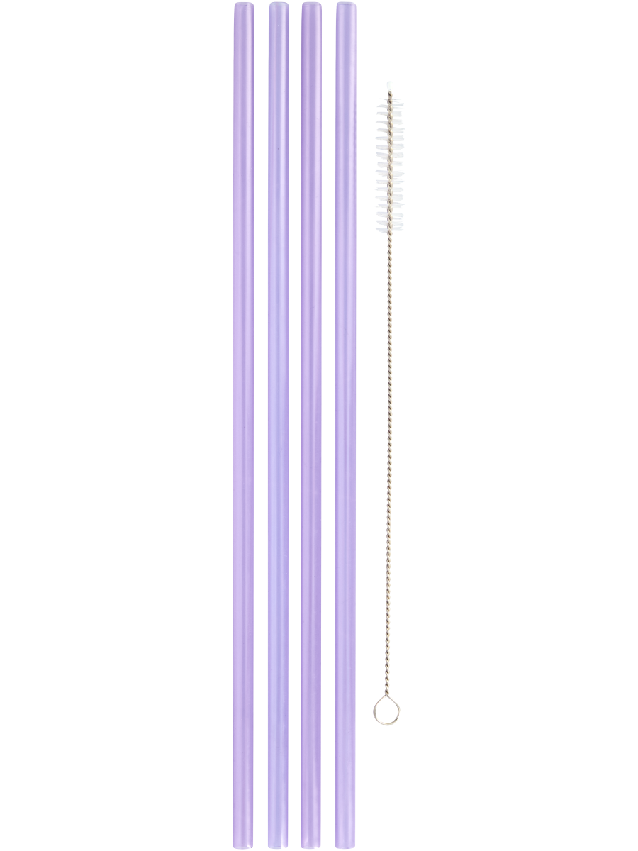 4 Pack Lilac Bottle Straws