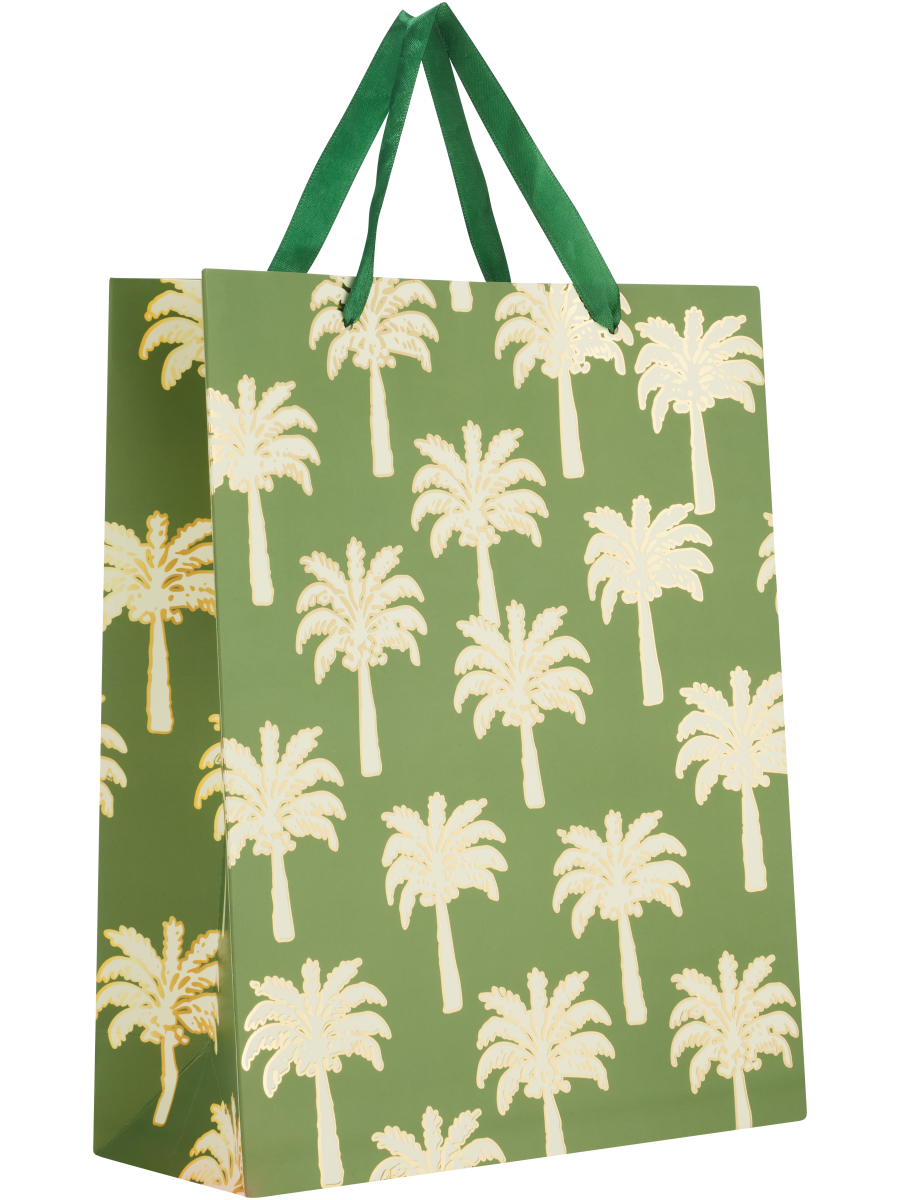 Textured Gold Pattern Or Palm Trees Gift Bag (4)