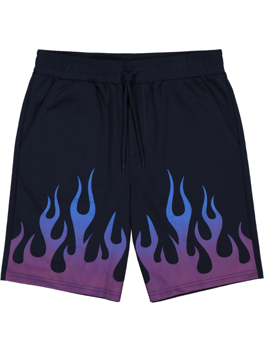 Navy Graphic Knit Shorts