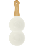Two-Bowl Server With Wooden Handle