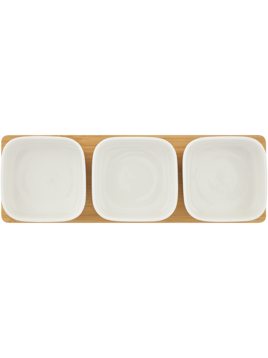 Buy Snack Bowls Set With Bamboo Board Dinnerware PEP