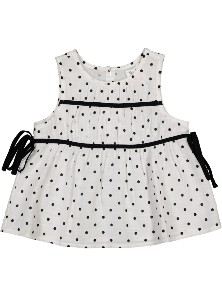 Black And White Woven Blouse