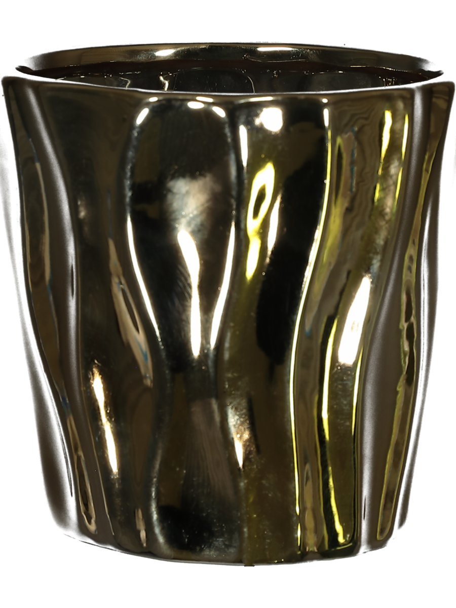 Gold Chrome Flower Pot