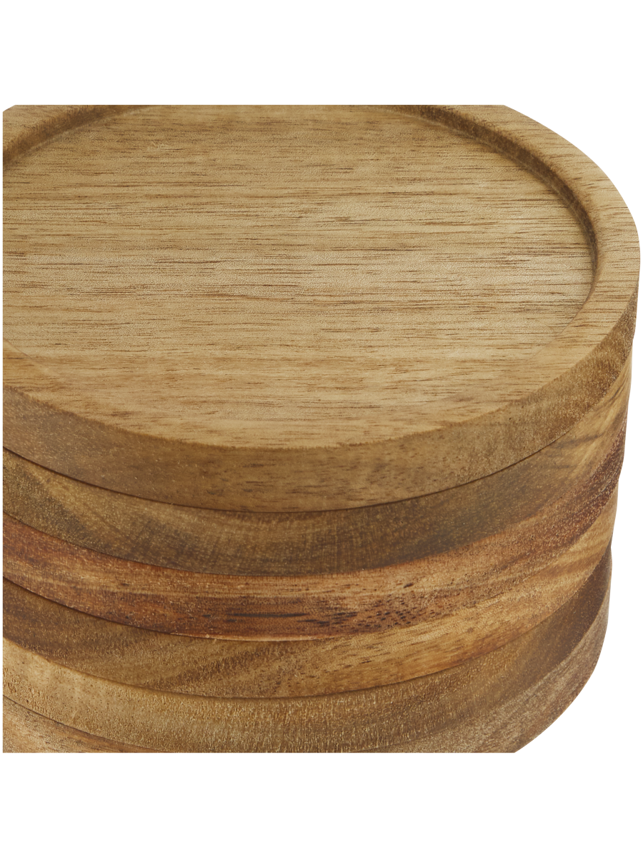Wooden Coaster With Rim 10cm (2)