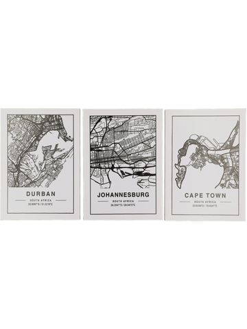 3 Pack Cities Wall Art