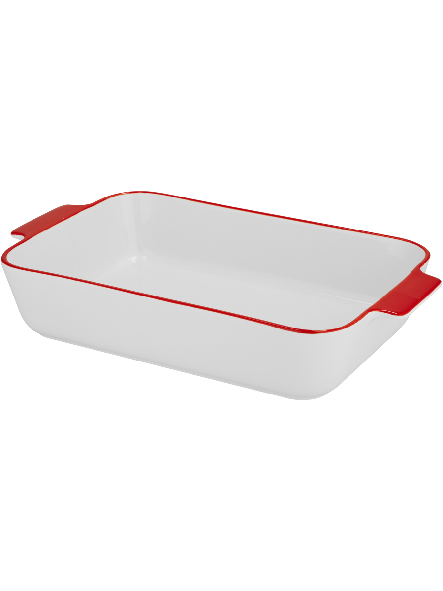 Red Rimmed Ceramic Ovenware 39x22.5cm
