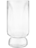 Ribbed Footed Glass Vase 14.5x12.5cm