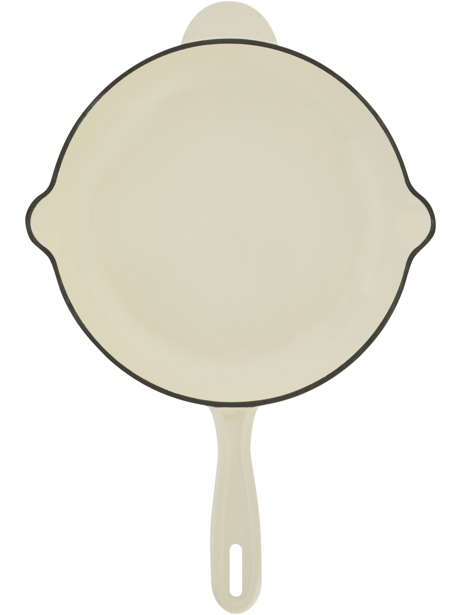Cream Cast Iron Fry Pan 26x5.5cm