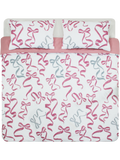 Bows Textured Duvet Cover Set Double