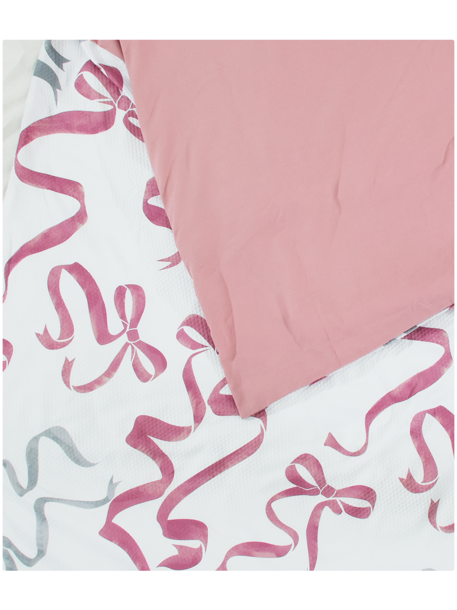 Bows Textured Duvet Cover Set Double (2)